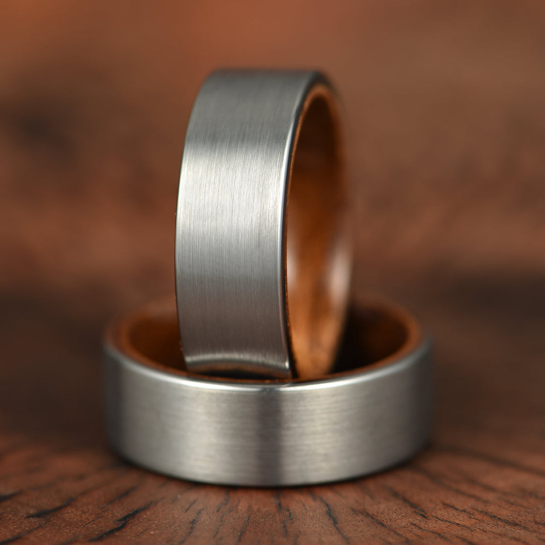 Grey Tungsten Koa Wood Men's Wedding Band 8MM - Rings By Pristine 