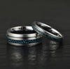 Crushed Turquoise Grey Tungsten Women's Wedding Band 4MM - Rings By Pristine 