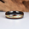 Abalone Koa Wood Ceramic Mens Wedding Band 4MM - Rings By Pristine
