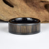 Ancient Bog Oak Black Tungsten Ring Men's Wedding Band 8MM - Rings By Pristine