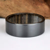 Ancient Siberian Bog Oak Wood Black Zirconium Men's Wedding Band 8MM - Rings By Pristine