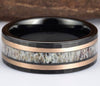 Antler Black Tungsten Copper Colored Piping Men's Wedding Band 8MM - Rings By Pristine