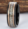 Antler Black Tungsten Copper Colored Piping Men's Wedding Band 8MM - Rings By Pristine