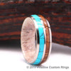 Antler Koa Wood Turquoise Titanium Men's Wedding Band 8MM - Rings By Pristine