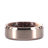 Antler Titanium Wedding Band Lined With Exotic Antler Wood 8MM - Rings By Pristine