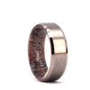 Antler Titanium Wedding Band Lined With Exotic Antler Wood 8MM - Rings By Pristine