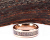 Antler Tungsten Rose Gold Men's Wedding Band 8MM - Rings By Pristine