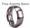 Black Blue Brushed Tungsten Men's Wedding Band 8MM - Rings By Pristine