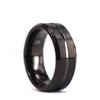 Black Brushed Tungsten Men's Wedding Band 8MM - Rings By Pristine