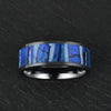 Black Ceramic Woolly Mammoth Fossil Men's Wedding Band 8MM - Rings By Pristine