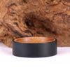Black Titanium Sand Blasted Exotic Koa Wood Men's Wedding Band 8MM - Rings By Pristine