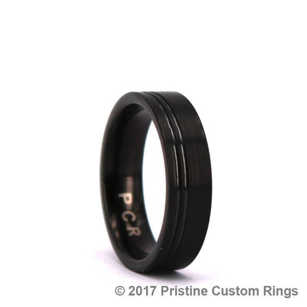 Black Tungsten Men's Wedding Band 6MM - Rings By Pristine