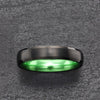 Black Tungsten Men's Wedding Band Pristine Green 8MM - Rings By Pristine