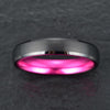Black Tungsten Men's Wedding Band Pristine Purple 4MM - Rings By Pristine