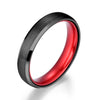 Black Tungsten Men's Wedding Band Pristine Red 8MM - Rings By Pristine