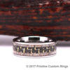 Black Tungsten Ring Exotic Antler Inlay Men's Wedding Band 8MM - Rings By Pristine