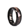 Black Tungsten Ring Exotic Antler Inlay Men's Wedding Band 8MM - Rings By Pristine