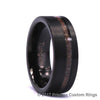 Black Tungsten Ring Exotic Antler Pin Strip Men's Wedding Band 8MM - Rings By Pristine