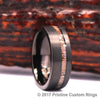 Black Tungsten Ring Exotic Antler Pin Strip Men's Wedding Band 8MM - Rings By Pristine
