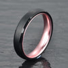 Black Tungsten Ring Pristine Rose Men's Wedding Band 4MM - Rings By Pristine