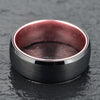 Black Tungsten Ring Pristine Rose Men's Wedding Band 8MM - Rings By Pristine