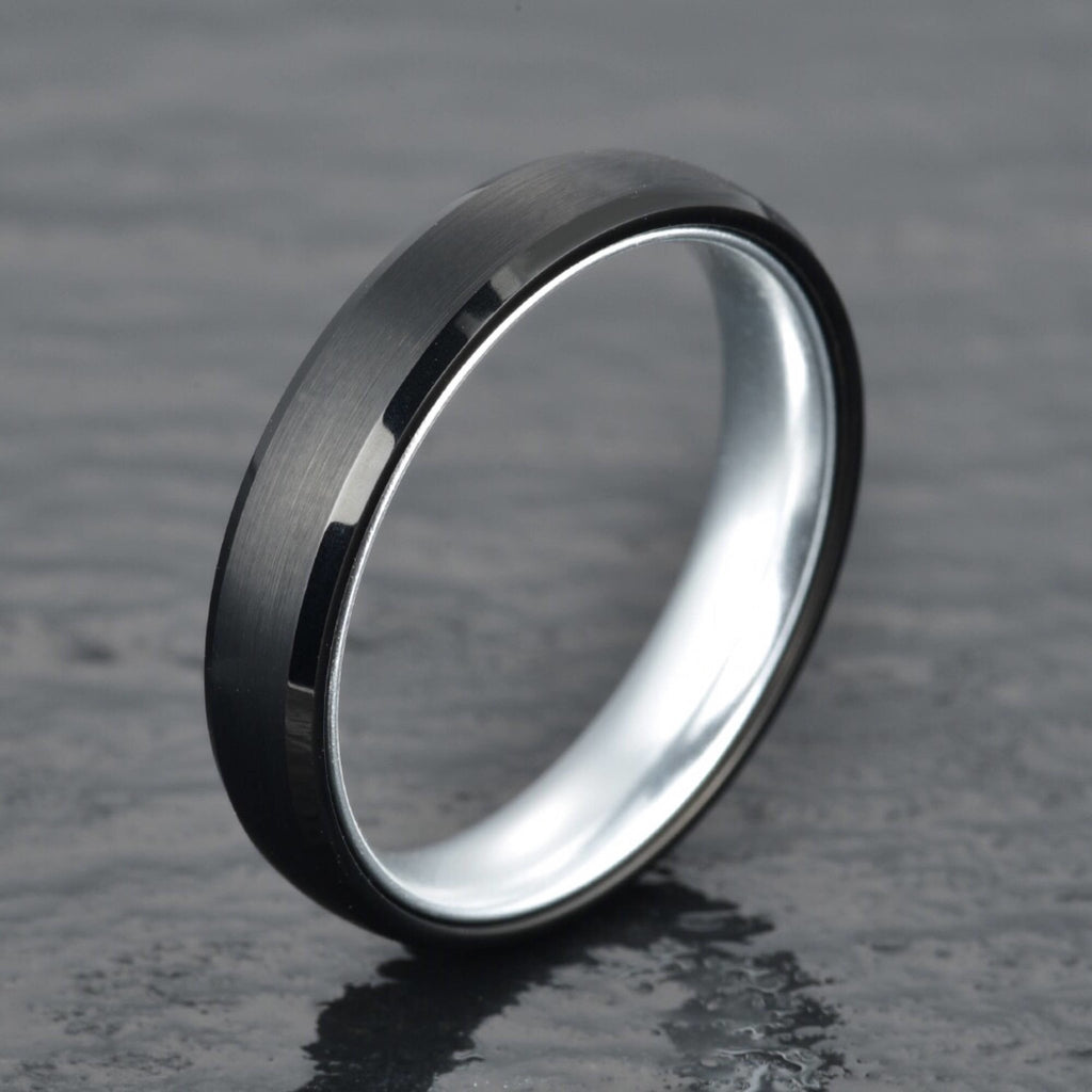 Streamline Three Row Band Ring in Black Titanium, 8.5mm | David Yurman