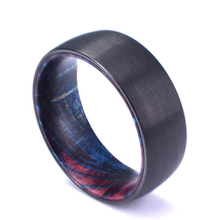 Box Elder Wood Black Tungsten Men's Wedding Band 4MM-8MM - Rings By Pristine