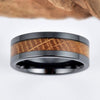 Ceramic Whiskey Barrel Ring Men's Wedding Band 8MM - Rings By Pristine