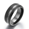Crushed Meteorite Tungsten Ring Mens Wedding Band Wedding Ring with Meteorite Ring Mens Ring Mens Band - Rings By Pristine