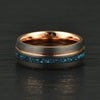Crushed Turquoise Rose Tungsten Men's Wedding Band 4MM-8MM - Rings By Pristine