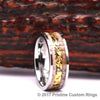 Dark Antler & Aluminum Gold Foil Inlay Tungsten Men's Wedding Band 8MM - Rings By Pristine