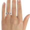 Diamond And Sapphire Wedding Band 18kt White Gold - Rings By Pristine