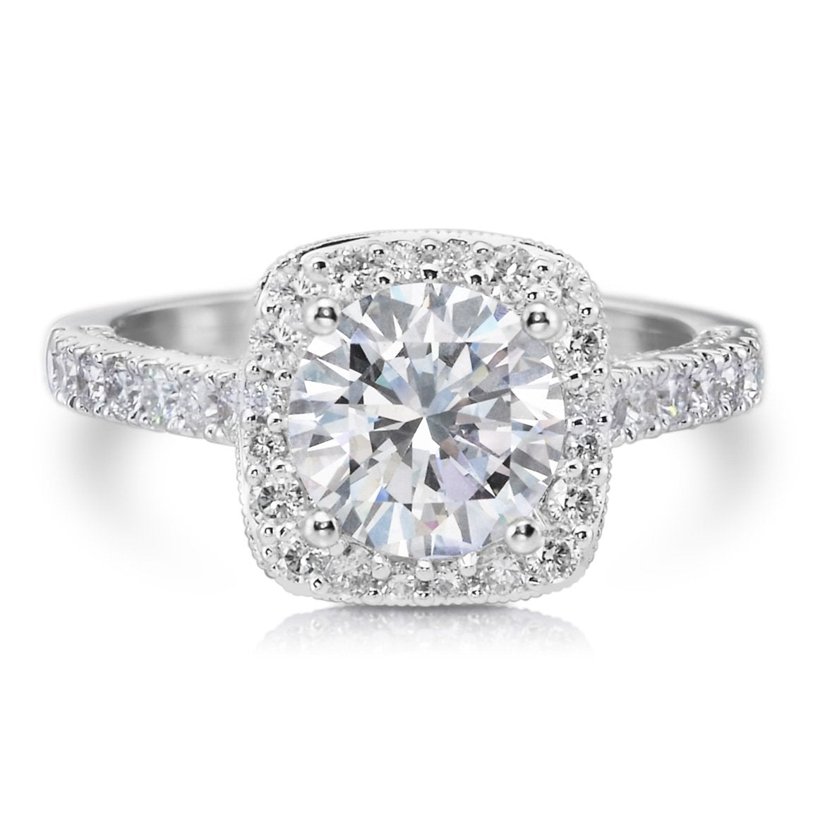 Forever one colorless online moissanite engagement rings