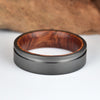 Gun Metal Grey Sand Blasted Titanium Ring Exotic Iron Wood Men's Wedding Band 6MM-8MM - Rings By Pristine