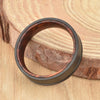 Gun Metal Grey Sandblasted Titanium Ring Exotic Snake Wood Men's Wedding Band 4MM-8MM - Rings By Pristine
