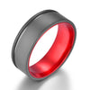Gun Metal Grey Titanium Wedding Ring Pristine Red 4MM-8MM - Rings By Pristine