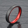 Gun Metal Grey Titanium Wedding Ring Pristine Red 4MM-8MM - Rings By Pristine