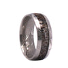 Antler Damascus Steel Men's Wedding Ring Inlayed 8MM