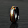 Koa Wood & Abalone Black Tungsten Wedding Ring Abalone Ring Mens Wedding Band Ladies Wedding Band His and Her Rings Custom Rings By Pristine - Rings By Pristine