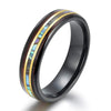 Koa Wood Abalone Shell Black Tungsten Men's Wedding Band 6MM - Rings By Pristine