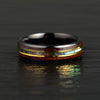Koa Wood Abalone Shell Black Tungsten Men's Wedding Band 6MM - Rings By Pristine