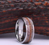 Koa Wood & AntlerTungsten Wedding Ring Antler Ring mens jewelry, mens rings, custom mens ring, custom mens band, custom wedding band - Rings By Pristine