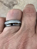 Meteorite Ring Wedding Band Koa Wood Ring Mens Arrow Band Tungsten Wedding Band Mens Ring Meteorite Wedding Ring Mens Arrow Ring Wood Inlay - Rings By Pristine