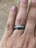 Meteorite Ring Wedding Band Koa Wood Ring Mens Arrow Band Tungsten Wedding Band Mens Ring Meteorite Wedding Ring Mens Arrow Ring Wood Inlay - Rings By Pristine
