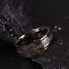 Meteorite Titanium Ring Koa Wood Inlay Mens Meteorite Wedding Band Titanium Band Mens Wedding Ring Wedding Ring with Meteorite Ring Titanium - Rings By Pristine