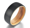 Olive Wood Tungsten Men's Wedding Band 6MM-8MM - Rings By Pristine