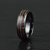 Opal and Koa Wood Black Ceramic Men's Wedding Band 6MM-8MM - Rings By Pristine