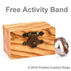 Silver Tungsten Ring - Exotic Olive Wood - Rings By Pristine