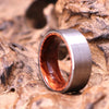 Silver Tungsten Ring - Exotic Rose Wood - Rings By Pristine