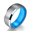 Silver Tungsten Wedding Ring - Pristine Blue - Rings By Pristine